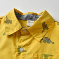 Imcute New Children Shirts Casual Dinosaur Cotton Short-sleeved Boys shirts For 2-8 Years Pocket Baby Shirts Party Clothes