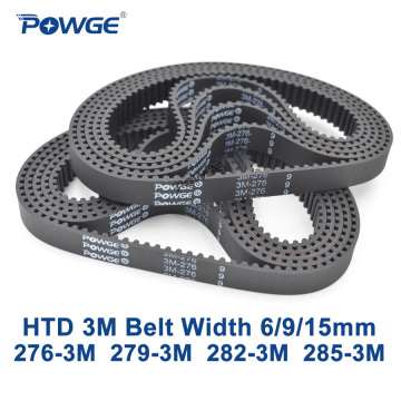 POWGE Arc HTD 3M Timing belt C= 276 279 282 285 width 6/9/15mm Teeth 92 93 94 95 HTD3M synchronous 276-3M 279-3M 282-3M 285-3M