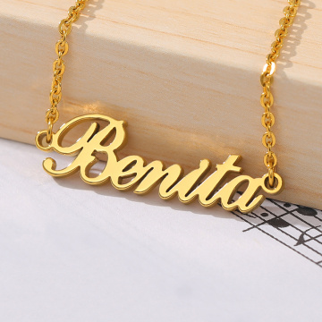 Personalized Custom Name Necklaces For Women Men Rose Gold Silver Color Stainless Steel Chain Nameplate Pendant Necklace Jewelry