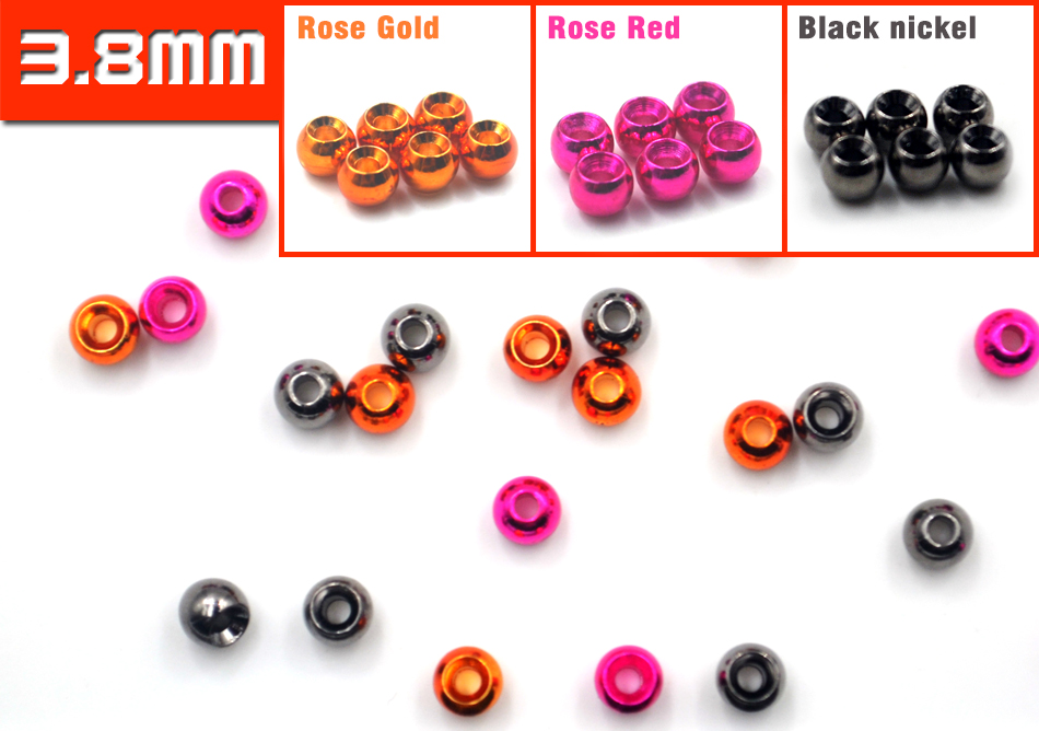MNFT 100Pcs Copper Material Colorful Head Bead Brass Beads Hooks Head Fly Fishing Tying Materials Accessories