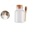 100ml 200ml Round ABS Bath Salt Bottle Glass Mask Powder Cream Bottle Goods Storage Jars With Wooden Spoon