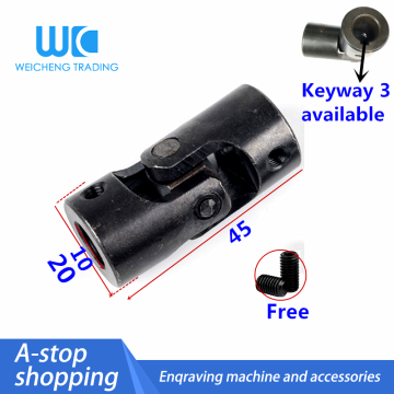 1pc 10*20*45 Keyway 3 Universal Joint Shaft Coupling Motor Connector DIY Steering U-joint