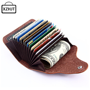 Fashion Genuine Leather Card Holder Women Men Cowhide Rfid Wallet For Credit Card Business Card Holders Organizer Bag Purse