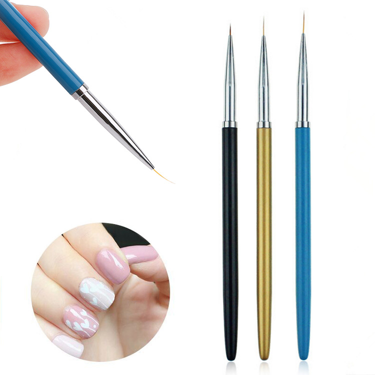 3/1pcs Nail Brushes Painting Liner Gel Polish Nail Extension Manicure Rhinestone Acrylic Wood Handle Stripe Lines Nails Art Pen