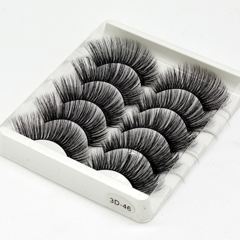 SEXYSHEEP 5Pairs 3D Mink Lashes False Eyelashes Natural/Thick Long Eye Lashes Wispy Makeup Beauty Extension Tools