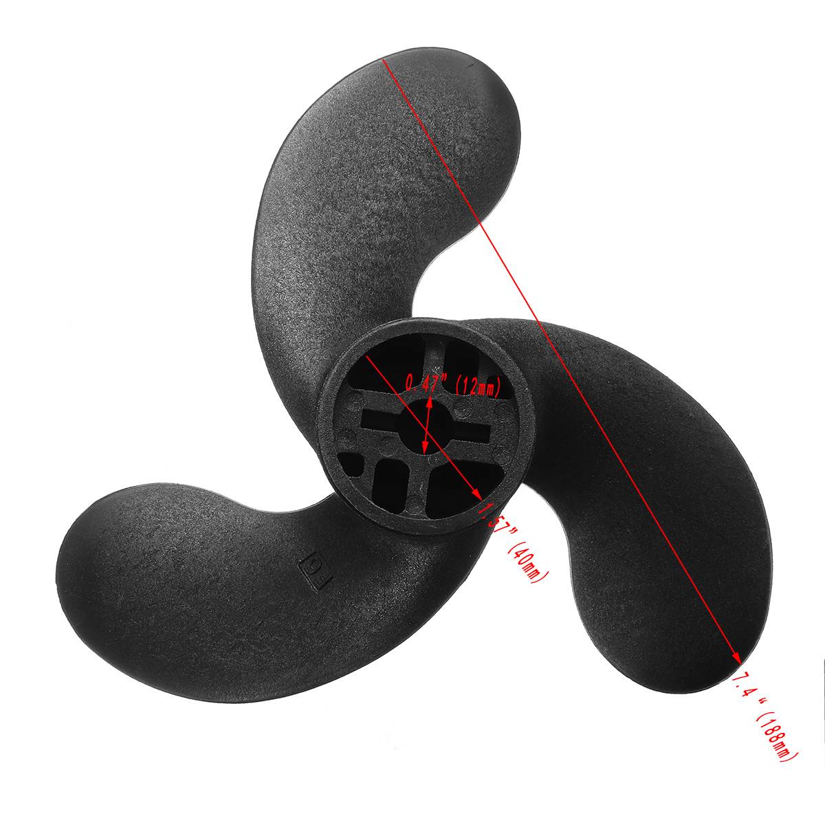 7.4 x 5.7 Marine Propeller For Nissan Tohatsu Evinrude Johnson 2.5-3.5HP 309-64107-0 Composite Plastic Outboard Propeller