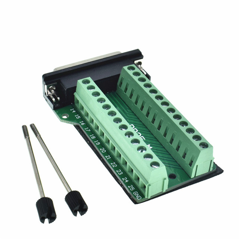 DB25 D-SUB Female/Male 25Pin Plug Breakout PCB Board 2 Row Terminals Connectors