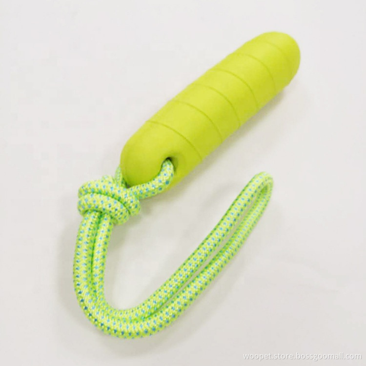 Wholesale Swing And Fling Durable Eva Foam Rope Sausage Shape Dog Toy Larger Dogs Interactive Training Toy