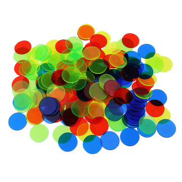 100 pcs Plastic Bingo Chips Circle Board Game Tokens Coins Party Club Family Games Supplies Board Translucent Design