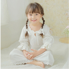 Cute Children Girl Lolita Dress White Princess Sleepshirts Vintage Ruffles Nightgowns.Victorian Kids Nightdress Sleep Loungewear
