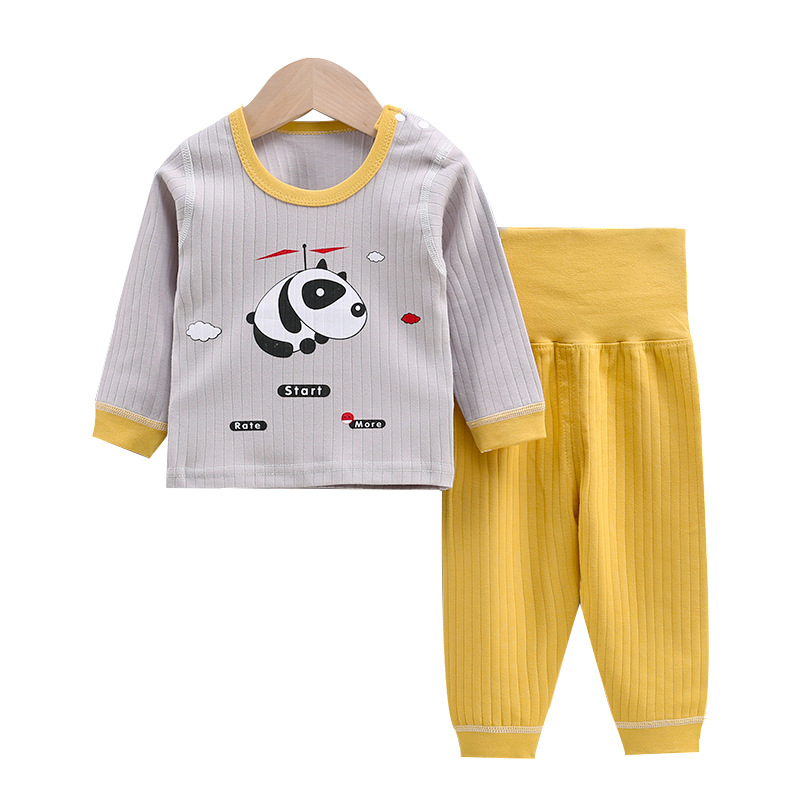 Childrenswear CHILDREN'S Underwear Suit Pure Cotton Thermal Underwear Baby Clothes Infant Cotton Clothing Spring and Autumn Paja