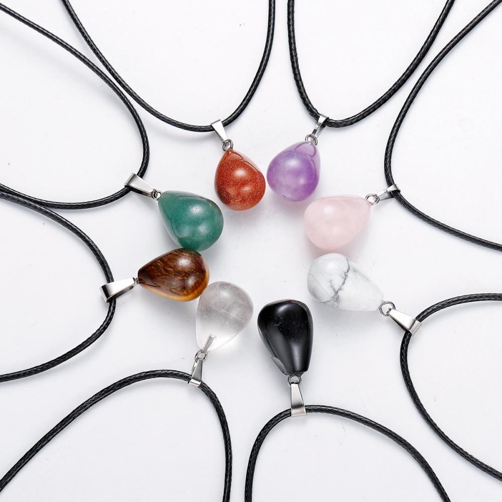 Teardrop Stone Pendants Natural Drop Charms Water-Drop Stone women Necklace for DIY Jewelry Making