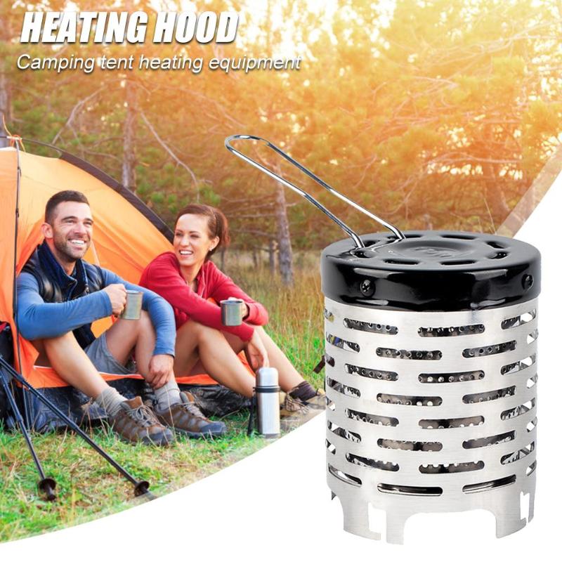 Portable Mini Camping Heater Cap Outdoor Gas Stove Warmer Heater Stainless Steel armer Cover Equipment Picnic Tools