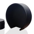 HOT-Set of 6 Leather Drink Coasters Round Cup Mat Pad for Home and Kitchen Use Black