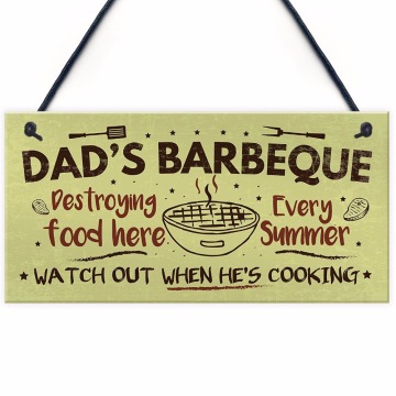 Meijiafei Dad's Barbeque Garden Shed Sign SummerHouse Hanging Plaque Fathers Day Gifts For Him 10