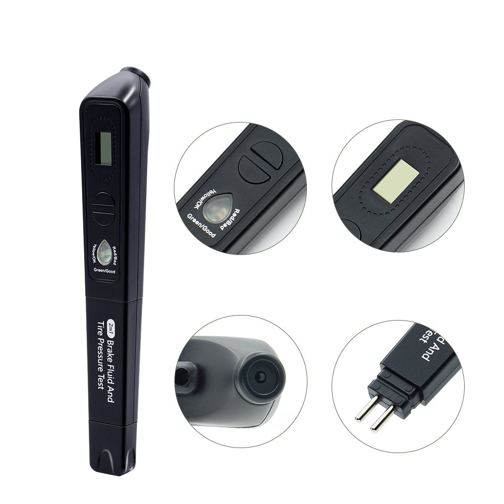 2019 Newest Brake fluid oil Tire Pressure TPMS tester pen 2in 1 Brake Fluid tester and Digital Tire Pressure Gauge 2in1