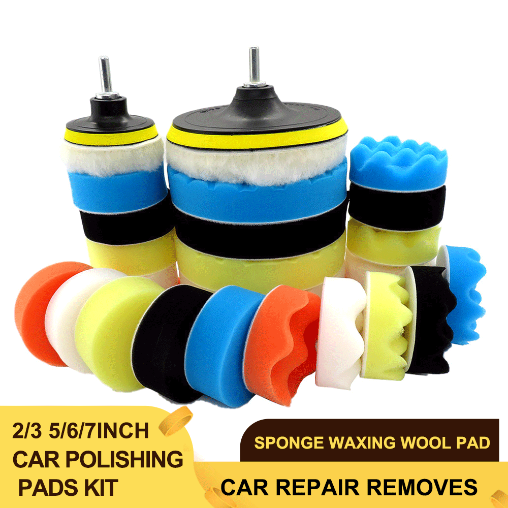 2/3 5/6/7Inch Car Polishing Pads Kit Clean Sponge Waxing Wool Drill Ball M14 Thread Car Auto Backer Pad Care Repair Removes
