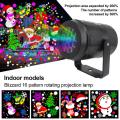 16 Patterns Projector Light New Year LED Laser Christmas Snowflake Elk Projection Lamp Disco Stage Light For Party KTV Bars