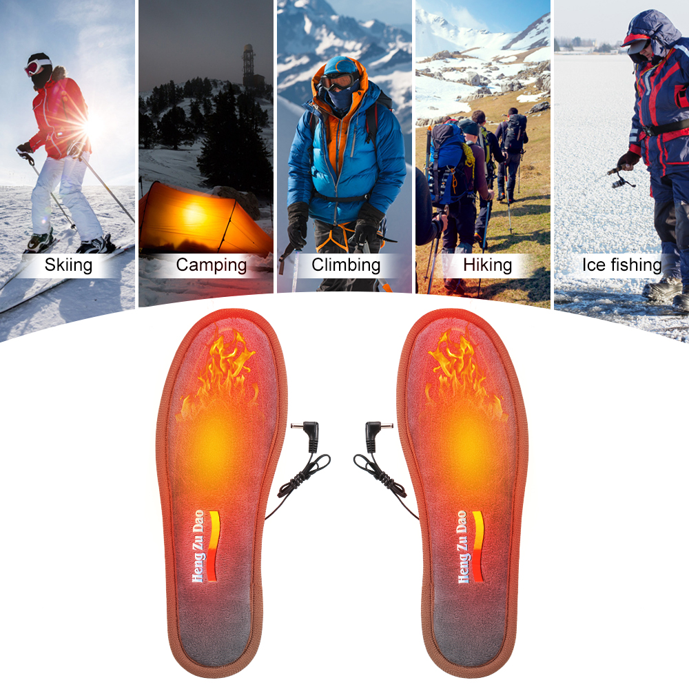 Electric Heated Shoes Insoles Temperature Adjustment Battery Powered Heated Insoles For Winter Ski Warm Heating Charging Insole
