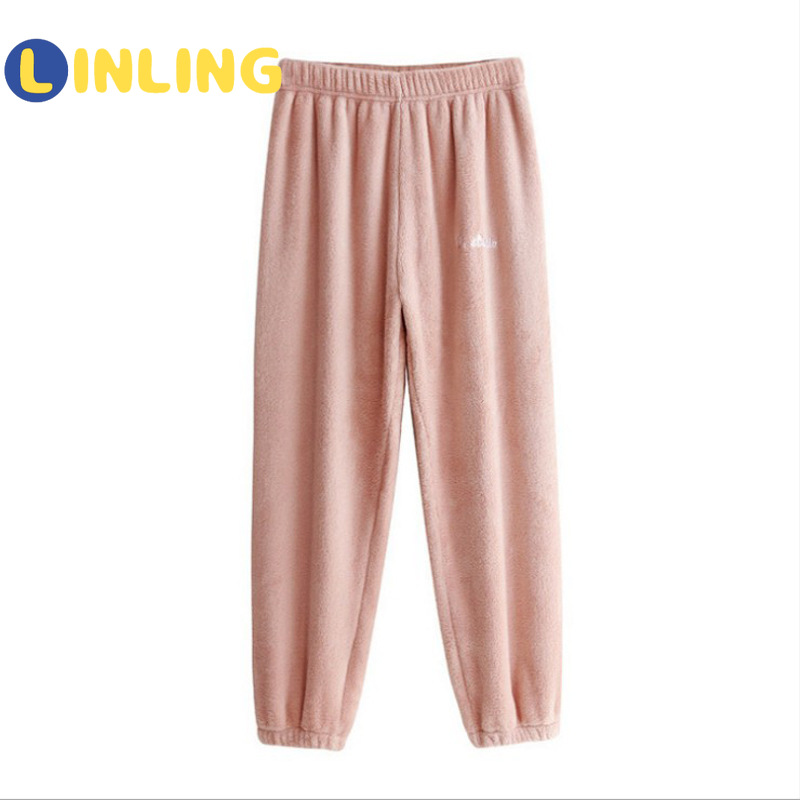 LINLING New Soft Girls Boys Cotton Pants Keep Warm Prevent Cold Spring Autumn Winter Kids Girl Pants Plush Long Trousers V553