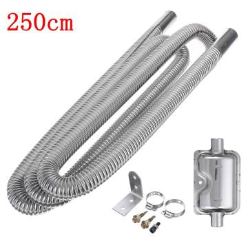 250cm Car Heater Exhaust Muffler Pipe Silencer Diesel Parking Heater Gas Vent Hose Tube Stainless Steel For Webasto