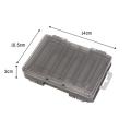 2020 new Double Sided Fishing Tackle Box 12 14 Compartments Lure Hook Storage Box Fishing Plastic Storage Case