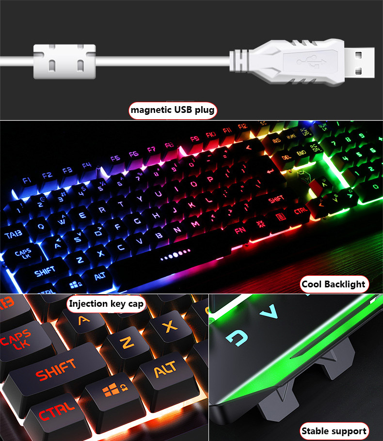 Gaming keyboard and Mouse Wired keyboard with backlight Waterproof Computer Game Keyboard Gaming Gamer Mouse Set For Laptop PC