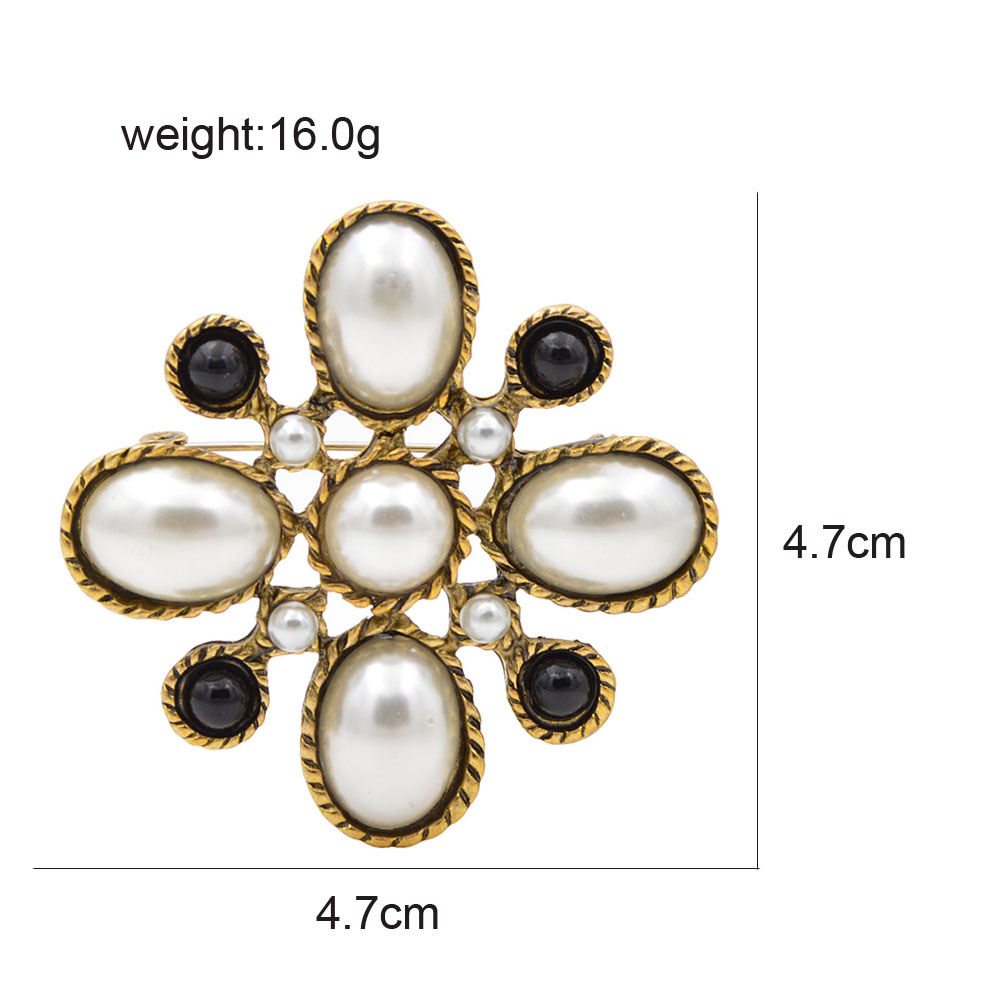 CINDY XIANG New Arrival Simulated-pearl Cross Brooches for Women Vintage Baroque Pins Wedding Bouquet Brooch Fashion Jewelry