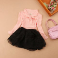 New Spring Autumn Teenage Girls Tops And Blouses School Girl Blouse Shirt Kids Chiffon Red Long Sleeve Bow Baby Blusas JW0552A