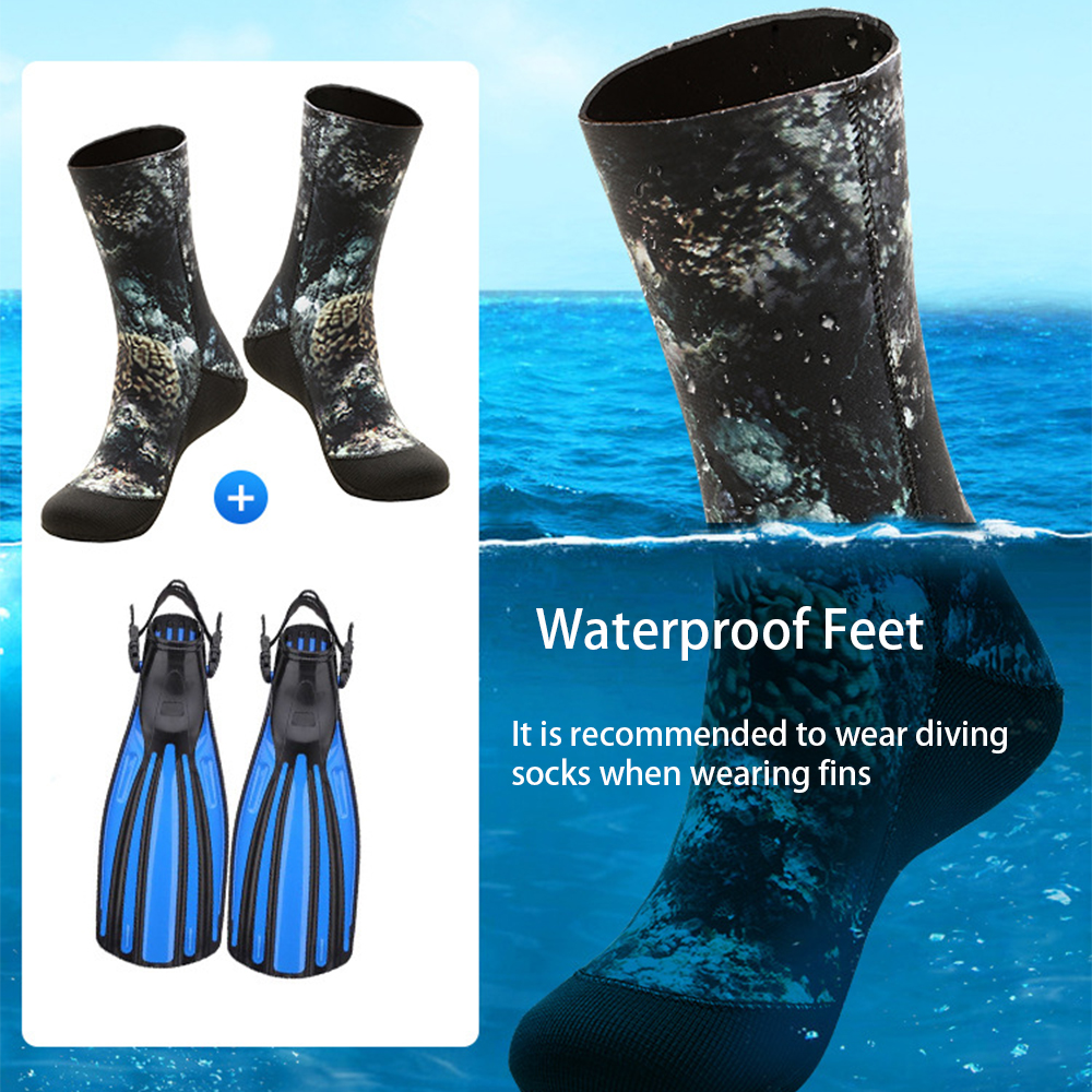3MM 5MM Neoprene Diving Socks For Men And Women Camouflage Beach Socks To Prevent Scratches Diving Socks Warm Snorkeling Socks
