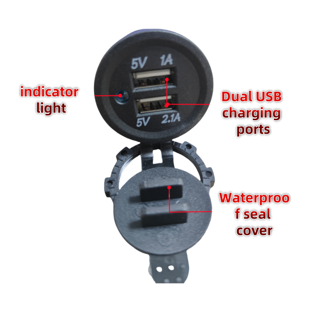 Dual USB single light car charger