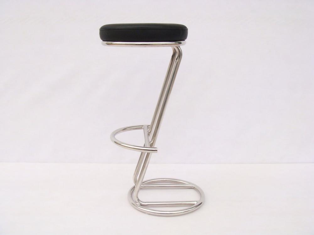 black leather barstool