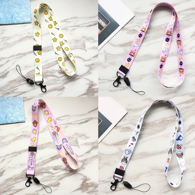 Cute Cartoon Pattern Lanyards for Keys ID Card Gym Mobile Phone Neck Straps USB ID Badge Holder Hang Rope Keychain Lanyard