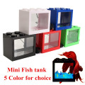 USB mini Fighting fish box aquarium LED transparent acrylic fish tank office desktop decoration Creative build blocks stacked