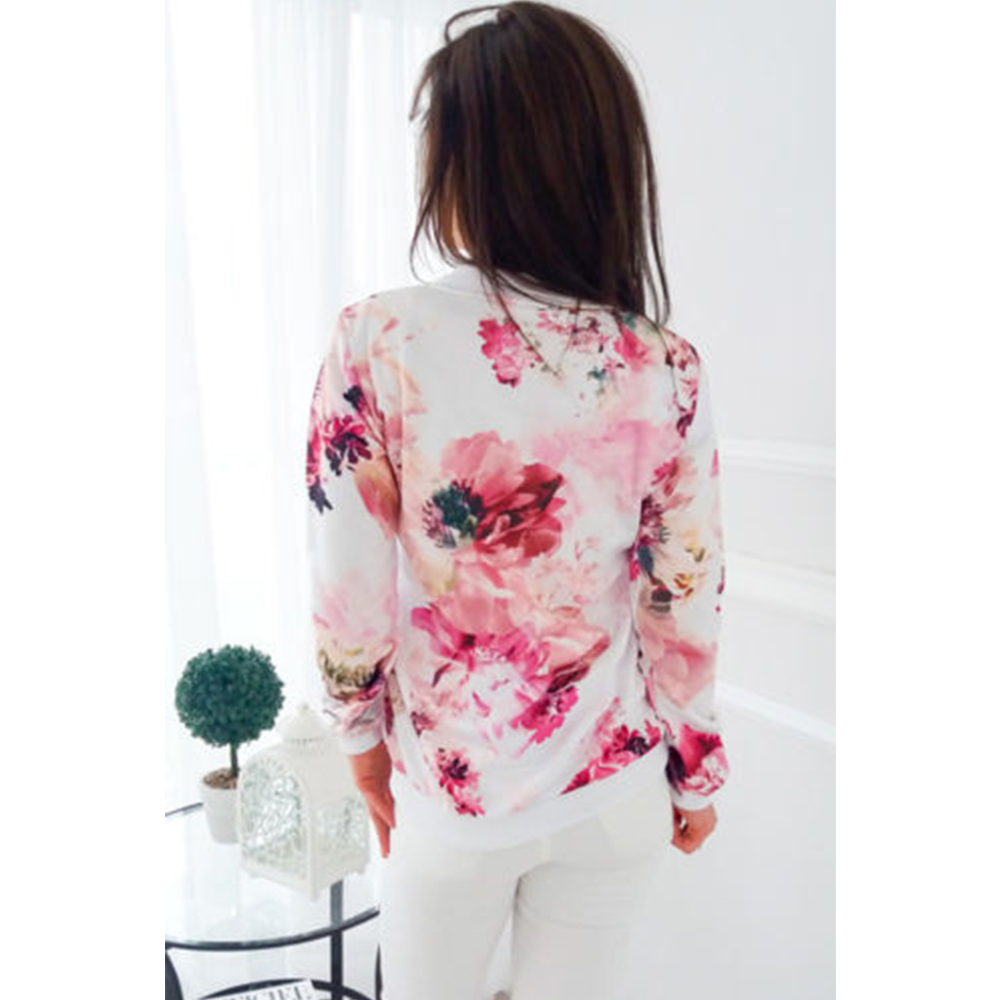 Plus Size Bomber Jacket Spring Women's Jackets Retro Floral Printed Coat 5XL Female Long Sleeve Outwear Clothes Short Tops