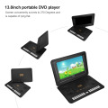 VBESTLIFE Portable DVD Player 110-240V 13.8inch Mini TV Video DVD Player 800*480 270 Degree Rotation Support SVCD VCD CD CD-R/RW