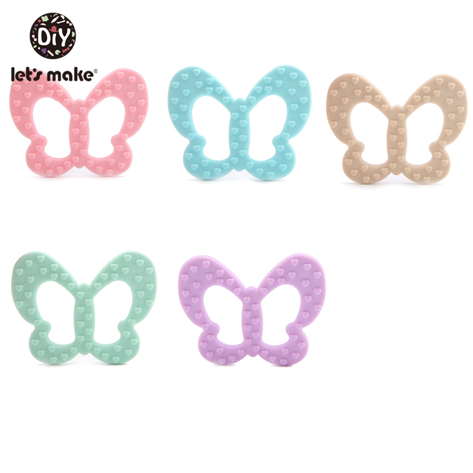 Let'S Make Cartoon 5Pc Silicone Baby Teether Charms Diy Toys For Pacifier Chain With Crib Mobile Bed Hanging Rattle Baby Teether