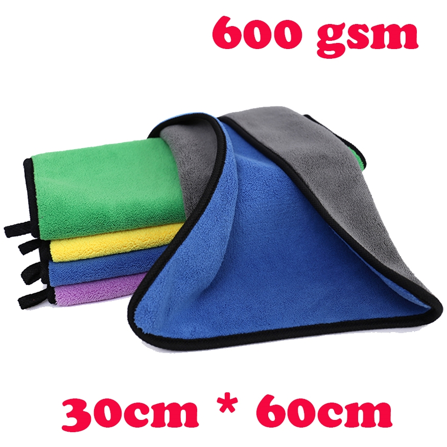 600gsm 30x60CM Car Wash Microfiber Towel Cleaning Drying For ToyotaRotating Car Wash Brush Tools For Cars Deerskin Car Towel