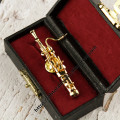Saxophone Shape French Horn Brooch Trumpet Brooch with case Musical Instrument Pin Brooch Christmas Gift Birthday Present
