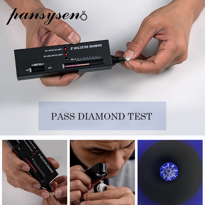 PANSYSEN Real 100% Moissanite Diamond 2.0 Carat 8mm VVS1 D Color Loose Gemstones Round Cut for Ring DIY Jewelry with Certificate