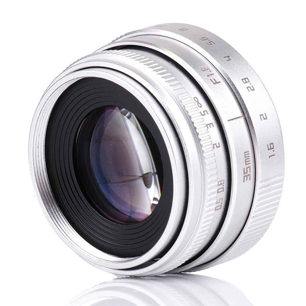 Silver Mini 35mm f/1.6 APS-C CCTV Lens+adapter ring+2 Macro Ring+lens hood for SONY NEX E-Mount Mirroless Camera