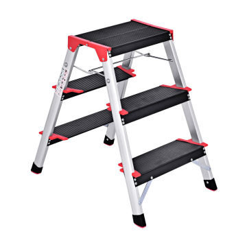 Costway 3 Step Aluminum Lightweight Ladder Folding Non-Slip Platform Stool 330Lbs Load