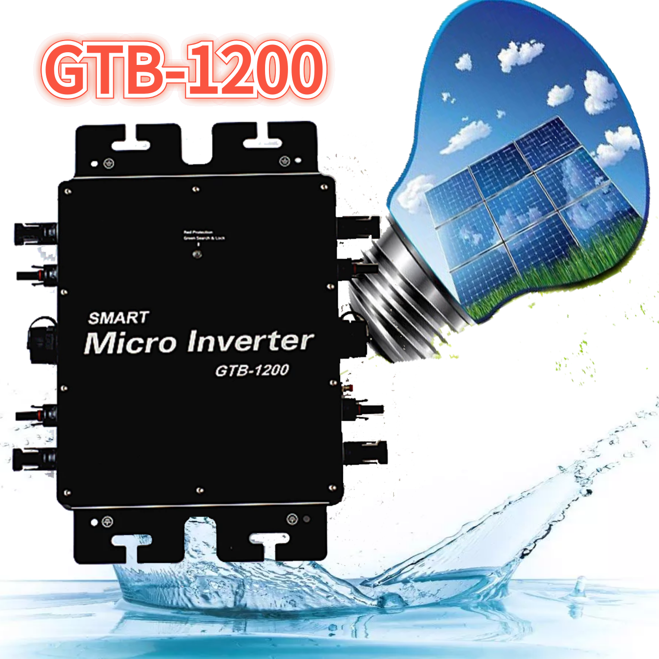 Solar Inverter 1200W Wireless Communication with WIFI Monitoring 22-50V to 120/230V DC/AC Smart Micro MPPT Converter