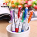 5PCS Three-color blue black red ink 3 in 1 press ballpoint pen creative transparent student pen business office