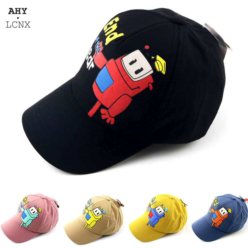 Baby Boys girls Hats Cool Cartoon Anime Robot Car Kids Baseball Caps Children For autumn Spring Hip-hop Sun Hat Travel School