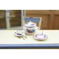 1/12 Dollhouse Miniature Accessories Mini Ceramic Dish Spoon Bowl Kettle Set Simulation Tableware Toys for Doll House Decoration