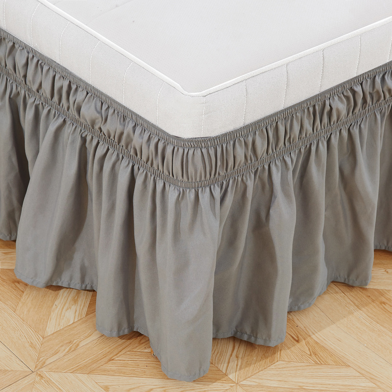 Home White Gray Ruffles Bed Shirts Without Surface Elastic Full Twin Queen King Easy on/Easy Off Bed Skirt