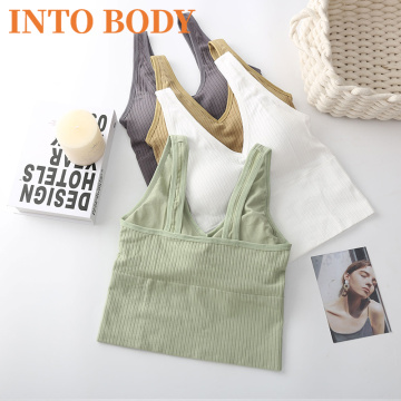 INTO BODY Sexy Crop Tops Women Tank Top Female Vest Comfort Seamless Underwear Sleeveless Camis Top Female Camisole Femme