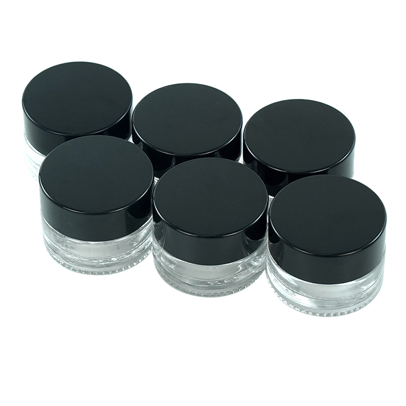 10pcs Non-Stick Glass Wax Container Concentrate with Smooth Lid 5ml Glass jar Bottle for Smokong Oil