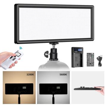 Neewer Super Slim 2.4G T120 on Camera LED Video Light Bi-color 3200-5600K Dimmable with LCD Display, Li-ion Battery